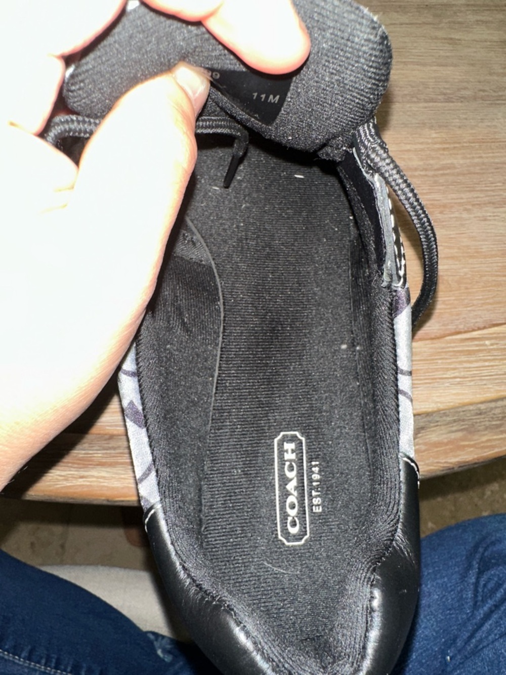 Coach Black and Gray Signature Pattern Lace-Up Sneakers - Picture 10 of 10